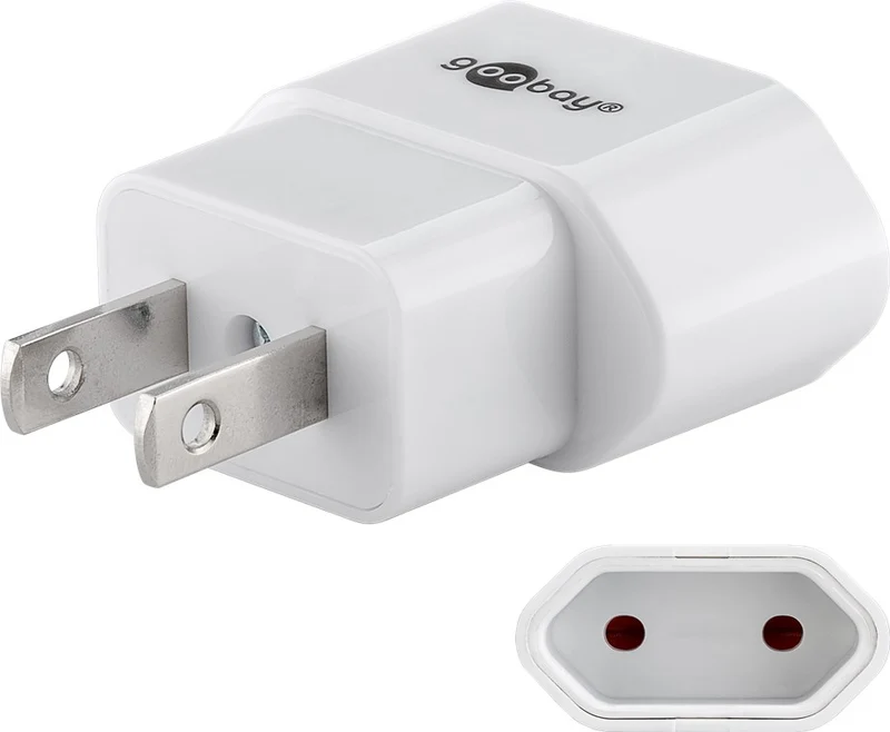 Reiseadapter Eurostecker auf USA/Japan, weiß