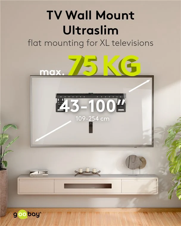 Ultraslim TV-Wandhalterung Basic FIXED (XL)