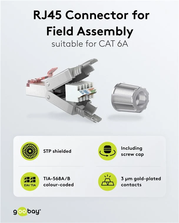 CAT 6 feldkonfektionierbarer RJ45-Stecker, STP geschirmt