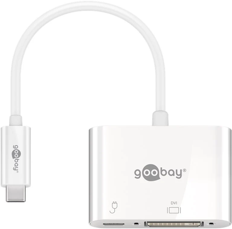 USB-C™-Adapter DVI, PD, weiß