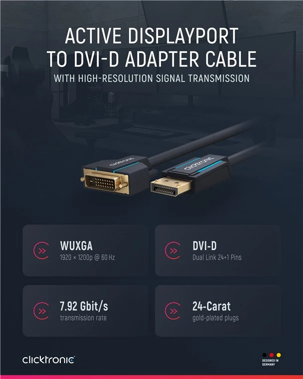 Aktives DisplayPort™-auf-DVI-D-Adapterkabel