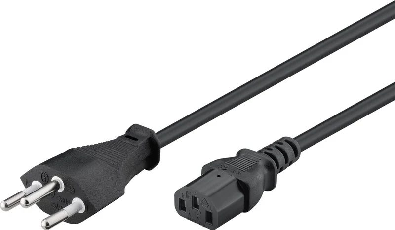Kaltgerätekabel Schweiz, 2 m, Schwarz, (3*0,75 mm²)