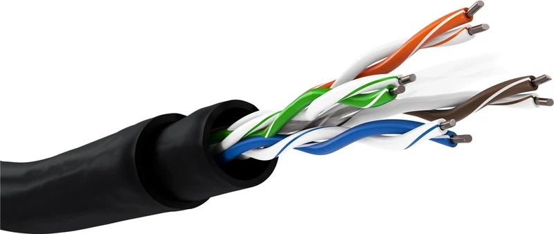 CAT 6 Outdoor Netzwerkkabel-Set, U/UTP, schwarz