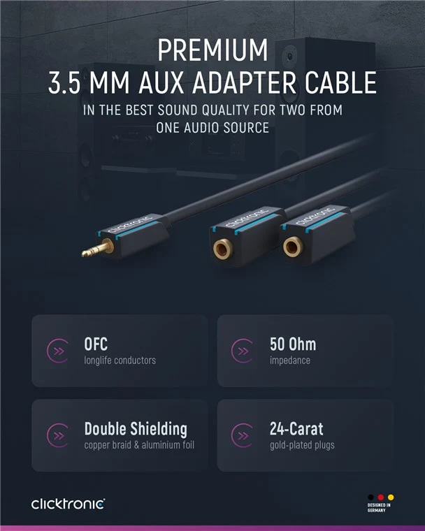 3,5-mm-AUX-Adapterkabel, stereo