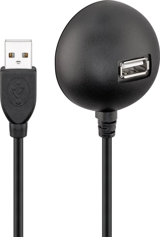 USB 2.0 Hi-Speed-Verlängerungskabel mit Standfuß, schwarz