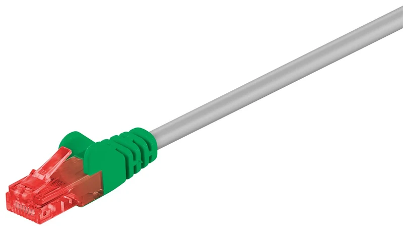 CAT 6 Crossover-Patchkabel, U/UTP, grau, grün