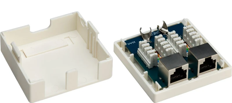 2-Port RJ45-Anschlussdose, CAT 6, STP