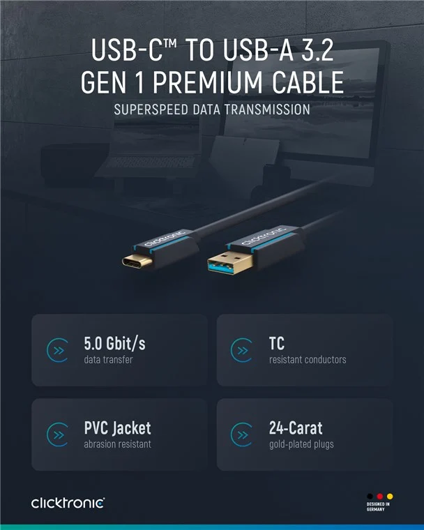 USB-C™-auf-USB-A 3.2 Gen 1 Adapterkabel