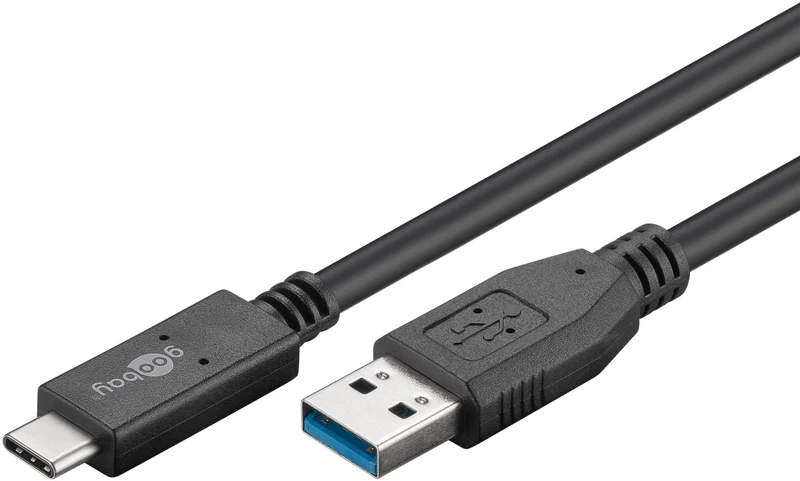 USB-C™-Kabel USB 3.2 Gen 2, 3 A, 0,5 m, schwarz