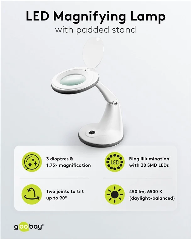 LED-Stand-Lupenleuchte, 6 W, weiß