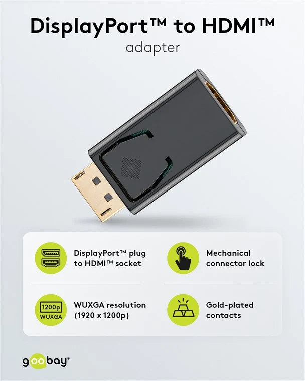 DisplayPort™-auf-HDMI™-Adapter 1.1, vergoldet
