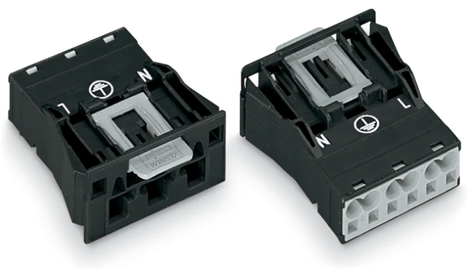 Wago 770-713 Snap In Connector 3-polig 4mm² Schwarz - 770-713 [2 Stück]