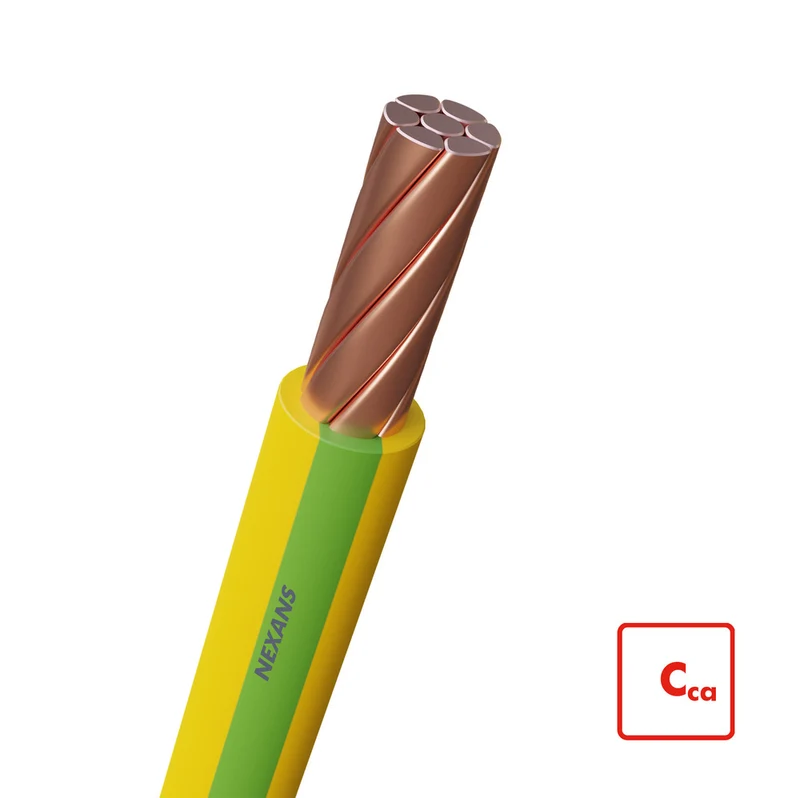 Nexans H07Z1-R Halogenfreies Kabel 35mm2 Grün Gelb - 10538852 [2 Meter]
