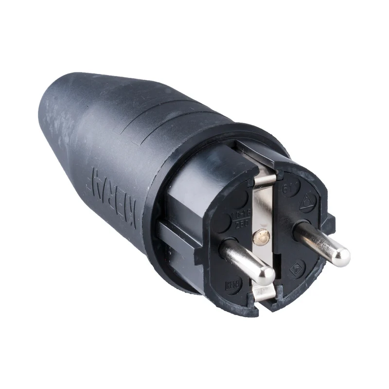 Schwerlast Gummi Stromstecker 16A 250V Mit Erdungsstift - 104458 [2 Stück]