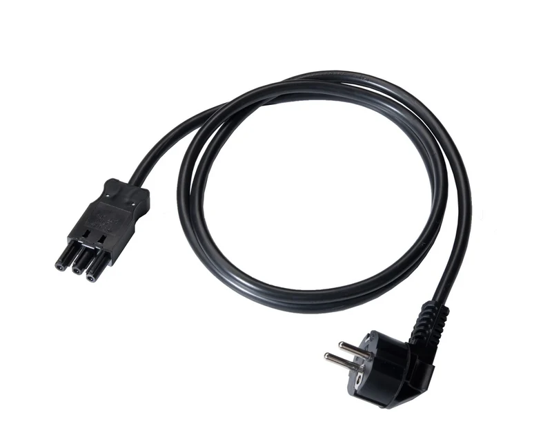 MK Rechter Winkel AC166 Weiblicher Stromkabel 3M Schwarz - 1159ZL/3/SW [10 Stück]