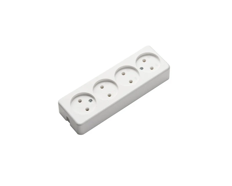 MK 4-Wege Desktop Stromleiste Ohne Erdung 16A Weiß (Europäische Steckdose) - 509/KWS [2 Stück]