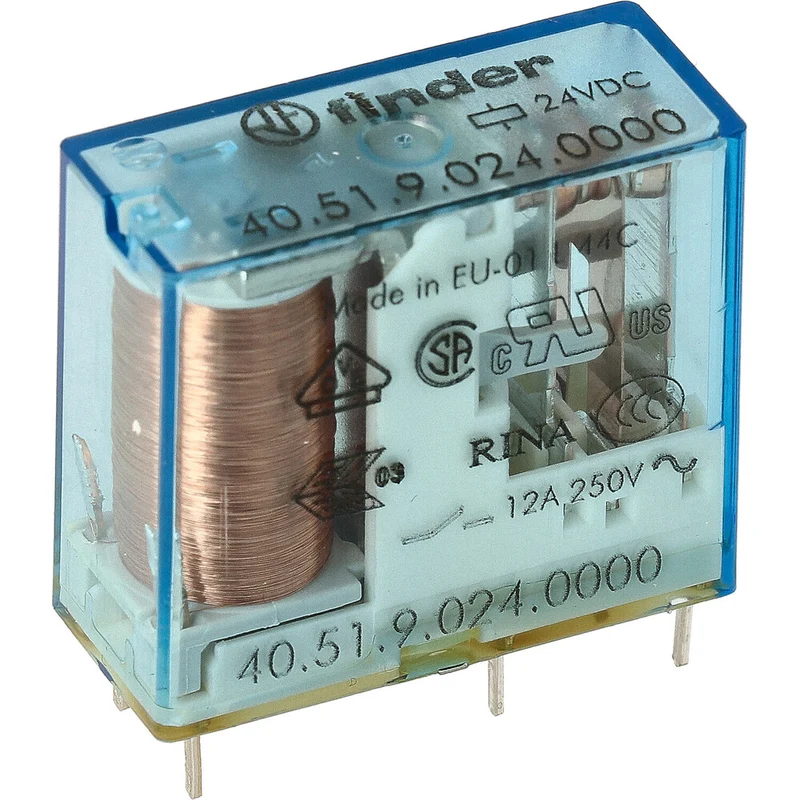 PCB Relais 24VDC 10A Einzel CO Kontakt 5mm Raster - 40.51.9.024.0000 [2 Stück]