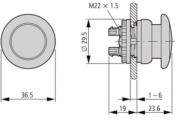 Eaton RMQ-Titan M22-DRP-R Not-Aus Pilztaster - 216745 [5 Stück]