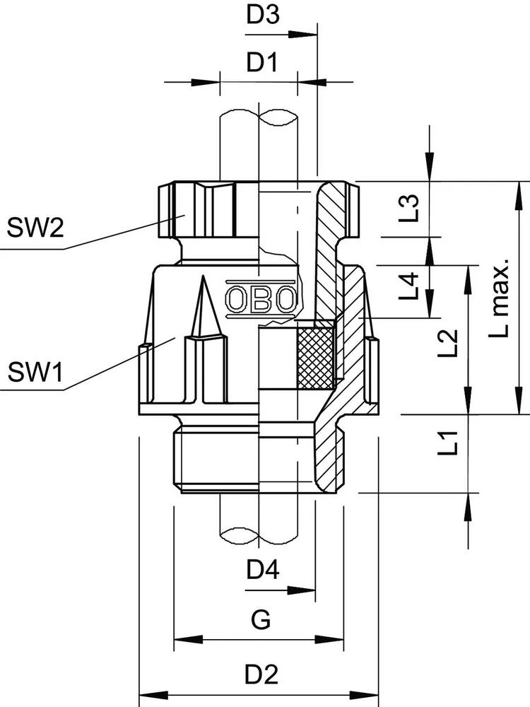 M40 Kabeldurchführung IP54/65 Polystyrol RAL 7035 - 2035367 [2 Stück]