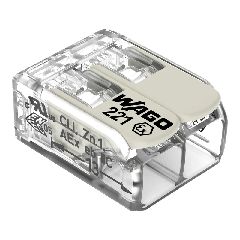 Kompakte Ex E 2-Draht Verbindungsstecker 6mm² - 221-682 [10 Stück]
