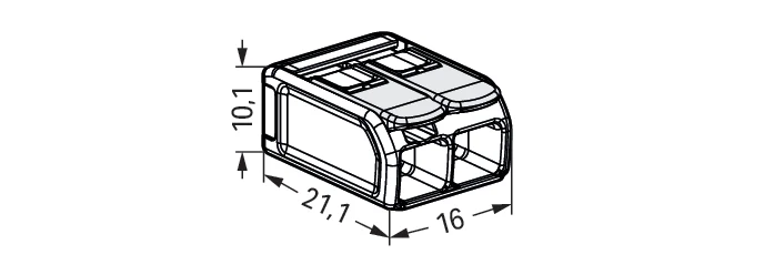 Kompakte Ex E 2-Draht Verbindungsstecker 6mm² - 221-682 [10 Stück]