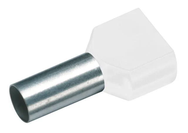 Isolierte Zwillingsdraht-Endhülsen 2x0.75mm Weiß - 182432 [100 Stück] [200 Stück]