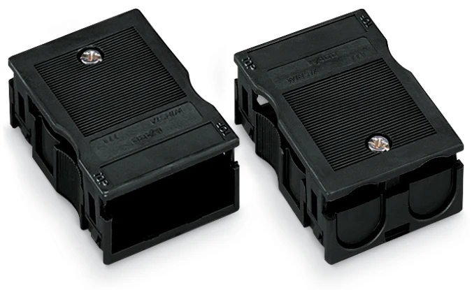 WAGO 3-Polige Zugentlastungsgehäuse Für Doppelkabel Schwarz - 770-503 [2 Stück]