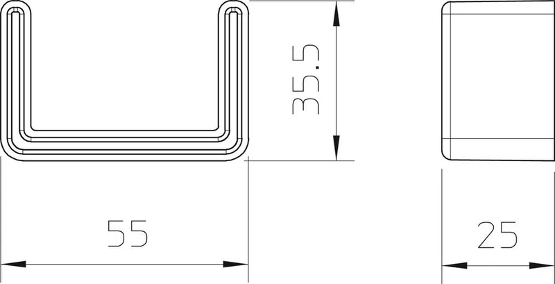 Schutzkappe Für US 3 Trägersprofil 25x50 - 6338458 [20 Stück]