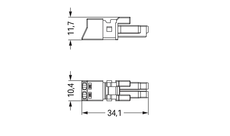 Wago Winsta Mini 2-Pole Weibliche Buchse Grau Codiert B - 890-242 [2 Stück]