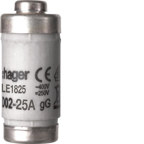 Hager D02 Sicherungseinsatz 25A 400V Mit Anzeige - LE1825 [10 Stück]
