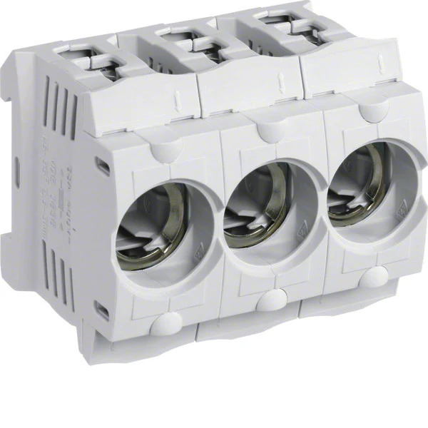 Hager 3-Poliger D01 Sicherungshalter E14 16A 400V DIN-Schienenmontage - LD047 [3 Stück]