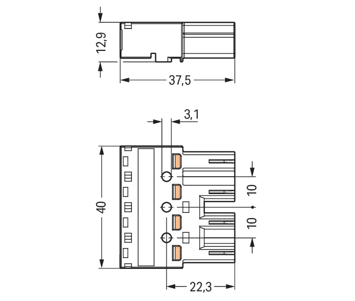Wago 770-254 Winsta Midi 4-Poliger Grauer Stecker - 770-254 [2 Stück]