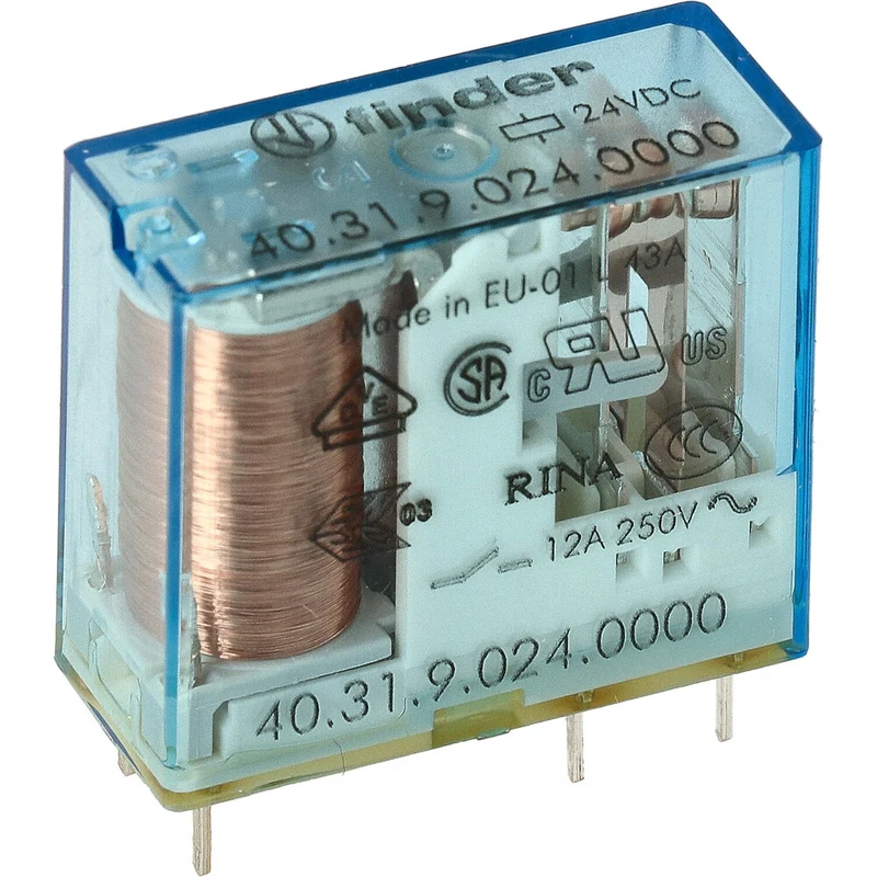 Finder PCB Relais 24 V DC 10 A Einpoliger Wechsler - 40.31.9.024.0000 [2 Stück]