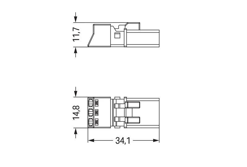 Wago 890-213 3-poliger Mini Connector Schwarz - 890-213 [2 Stück]