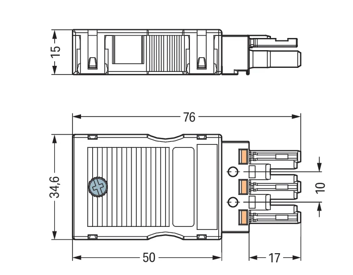 Wago 770-103 3-poliger Weiblicher Stecker Mit Zugentlastung - 770-103 [2 Stück]
