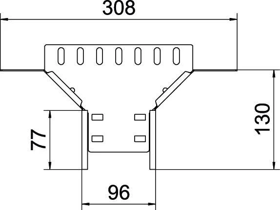 Kabelrinne T-Stück Zusatz 60x100 Stahl Verzinkt - 6042111