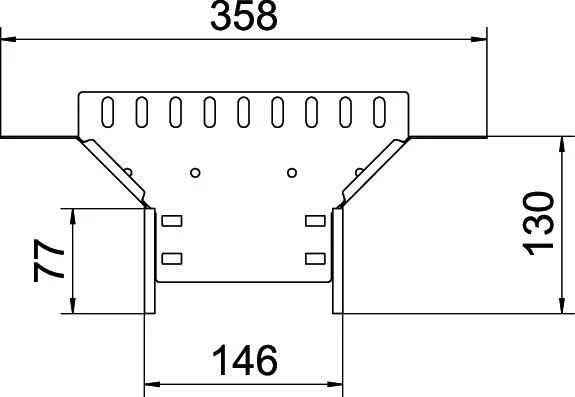 T Abzweig Kabelrinne Connector 60x150 Stahl Verzinkt - 6042113