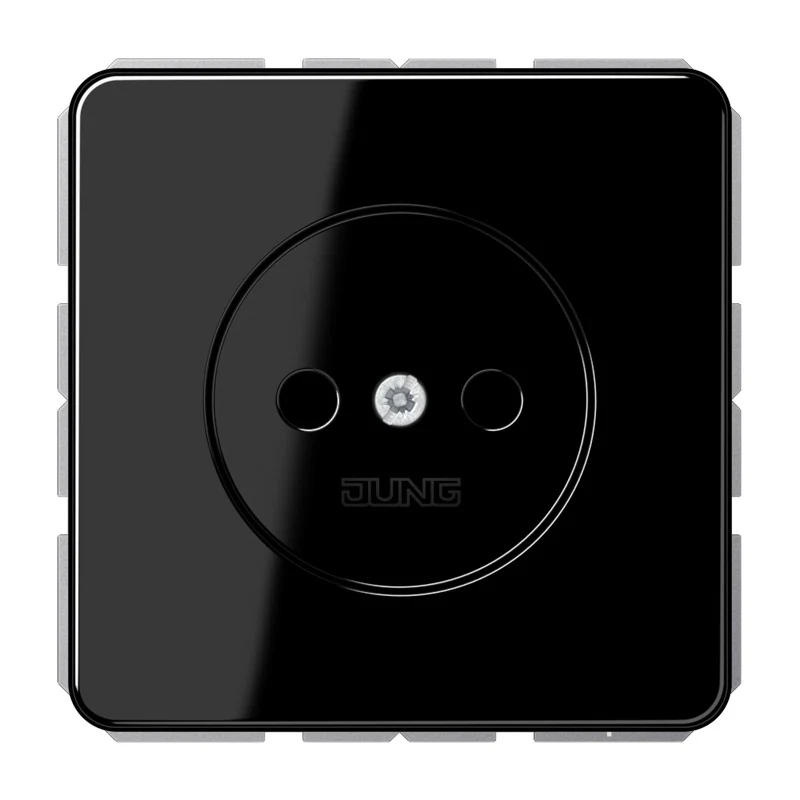 Jung CD1510NSW 16A Nicht-Geerdete Wandsteckdose Schwarz (Europäische Steckdose) - CD1510NSW