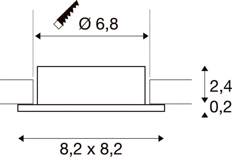 SLV Neue Tria 68 Quadratischer Deckenmontagering Aluminium - 1007330