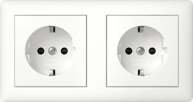 Gira Dual Schuko Steckdose Mit Sicherheits Plus System 55 - 478604