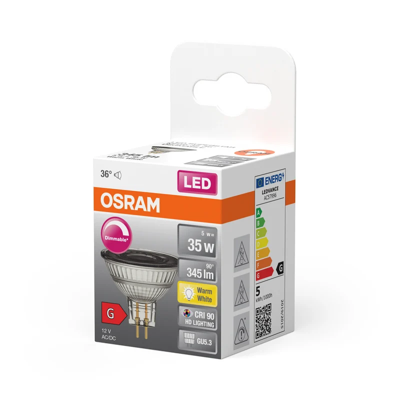 OSRAM LED MR16 GU5.3 5W Dimmbare Spot 2700K - 4058075796713