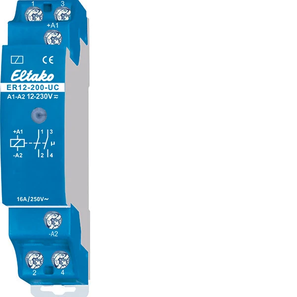 Eltako ER12-200-UC Doppeltes NO Schaltrelais 16A 250V - 22200002