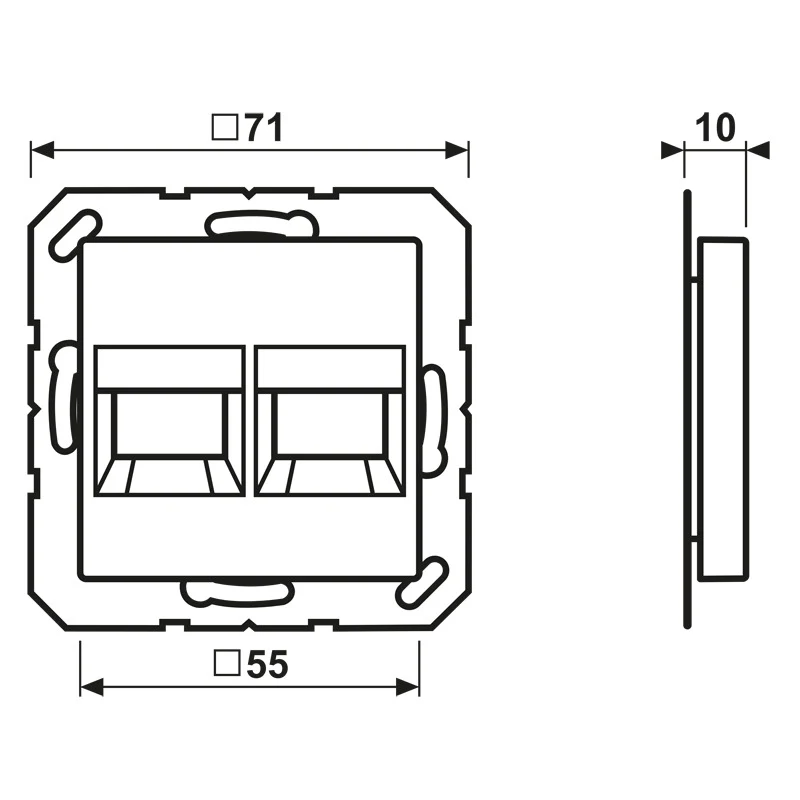 Jung AS500 Doppelte RJ45 Abdeckung Weiß - A1569-2BRWW