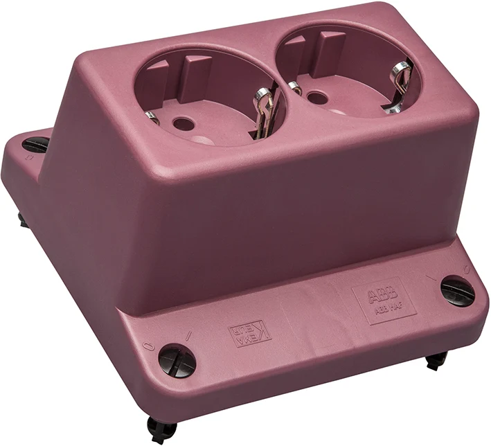 ABB 3640 Duale Schuko Socket Abdeckung Rot Recycelt - 1SPA007130F9240