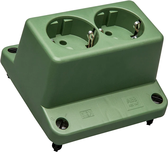 ABB 3640 Duale Schuko Steckdose Abdeckung Grün Recycelt - 1SPA007130F9250