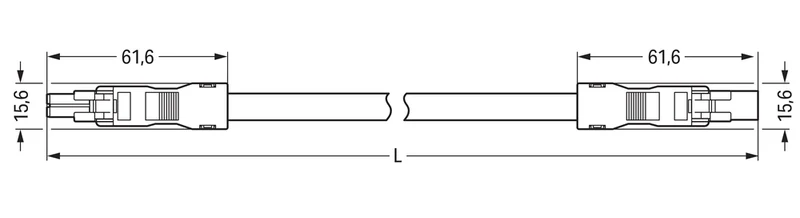 B2ca Vorgefertigtes Kabel Männlich-Weiblich 2M Blau - 891-8282/016-201