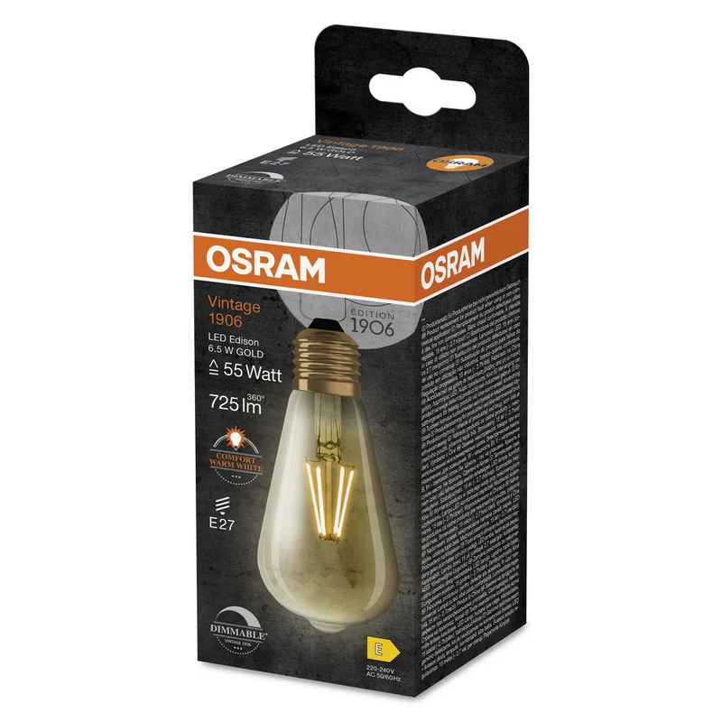 Vintage 1906 Led Edison Dimmbar Gold E27 6.5W 2400K - 4099854081514