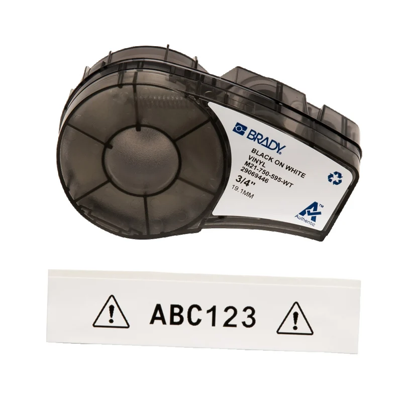 Brady M211 Weiße Vinyl Etikettierband 19mm X 6.4m Schwarzer Druck - 142797
