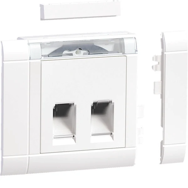 Hager RJ45 Modulare Buchse Befestigungsset Mit Abdeckung Rahmen - GSETDM1029016