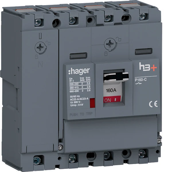 Hager H3+ P160 4-poliger 160A Lasttrennschalter - HCS161AC